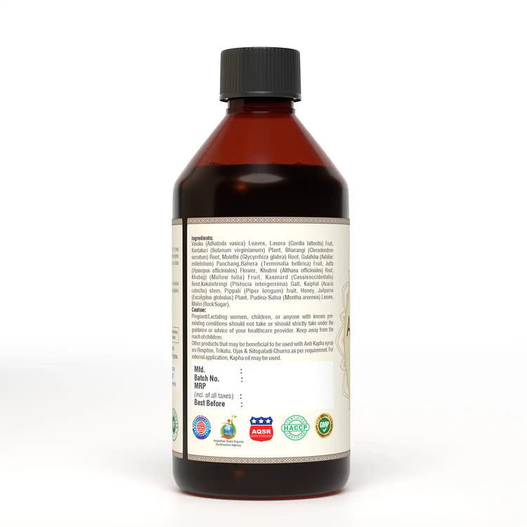 HerbsForever Anti Kapha Syrup for Respitory and Immune Support to Helps in Common Cough and Cold (Ayurvedic Herbal Formulation) | Traditional Blend for Seasonal Balance, Wellness & Vitality | 210 ML