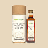 Herbsforever Ashwagandha Shatavari Bala Oil Cold Pressed Premium Oil for Relaxation and Muscle Support Non-GMO, Vegan (100 ml)