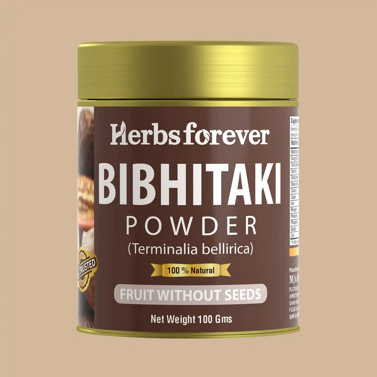 HerbsForever Bibhitaki Powder Terminalia Bellerica Cholesterol Care Herb Maintain Liver and Heart Health Non GMO, Vegan 100 GMS