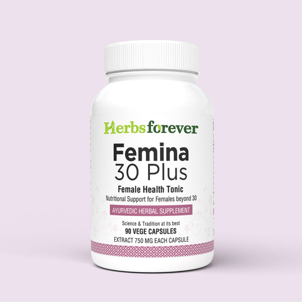 Herbsforever Femina 30 Plus Ayurvedic Herbal Supplement Supports Overall Womens Health 90 Vege Capsules 750Mg Each