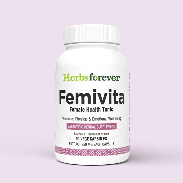 Herbsforever Femivita Capsules Everyday Female Health Supplement Supports Healthy Skin and Strong Muscles 90 Vege Capsules 750 Mg Each