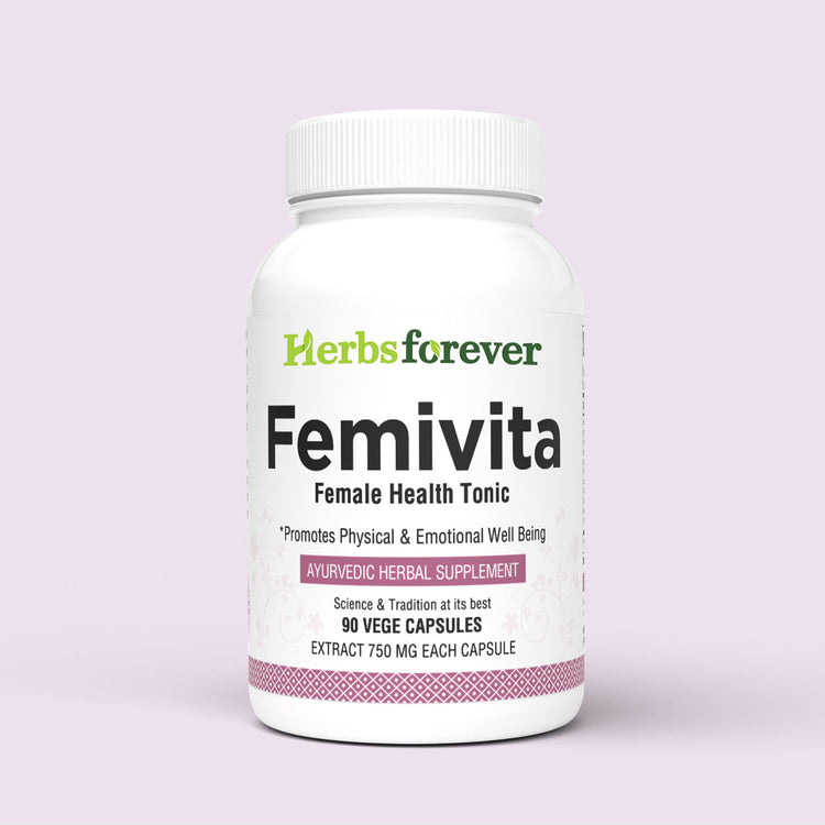 Herbsforever Femivita Capsules Everyday Female Health Supplement Supports Healthy Skin and Strong Muscles 90 Vege Capsules 750 Mg Each