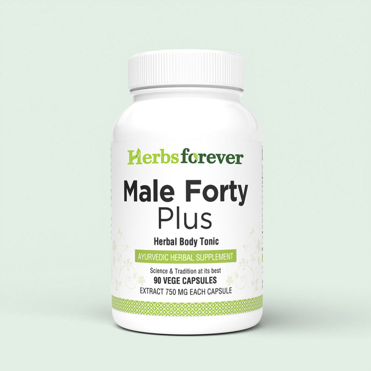 Herbsforever Male Forty Plus Capsules – Ayurvedic Herbal Supplement – 90 Vege Capsules – 750 Mg Each