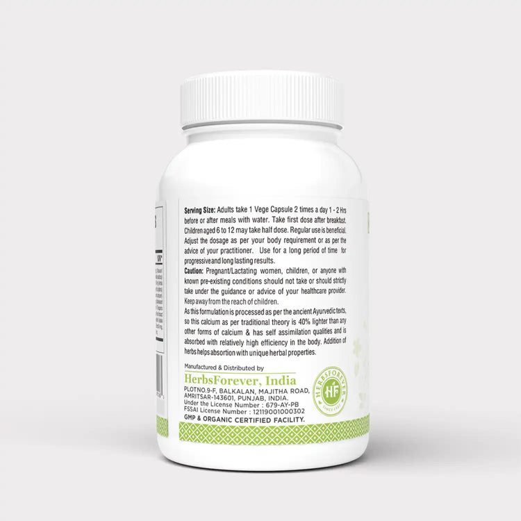 Herbsforever Pearl Calcine Capsules Bone Supplement Promotes Healthy Bones and Strong Teeth 90 Capsules 800 Mg Each