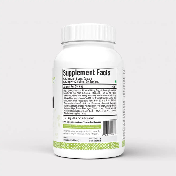 Herbsforever Reslim Capsules Ayurvedic Herbal Supplement Support Fit Body Balancing The Kapha Dosha 90 Vege Capsules 750 Mg Each