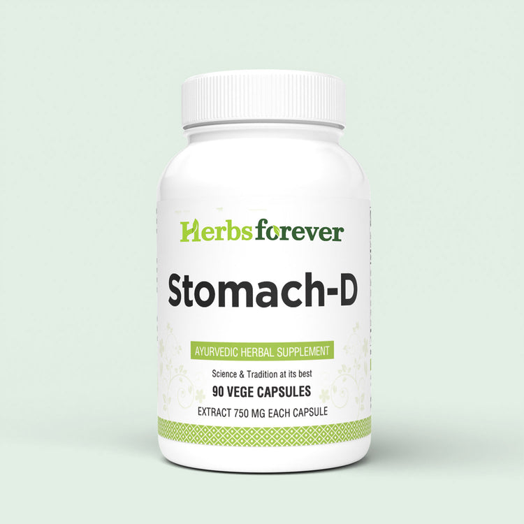 Herbsforever Stomach-D Capsules AbdomenSupplement Promotes Healthy Digestion 90 Capsules 750 Mg Each