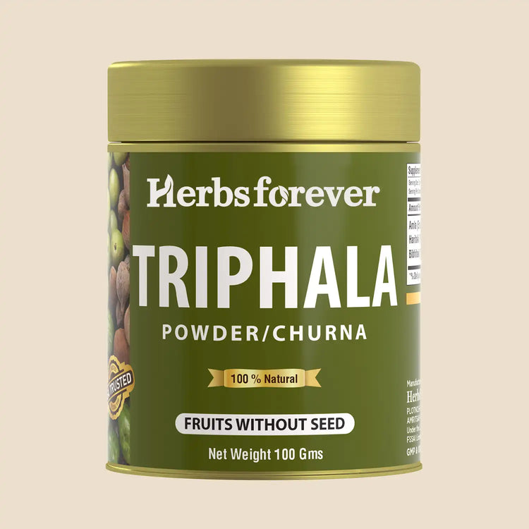 Herbsforever Triphala Churna – Traditional Ayurvedic Formulation Supports Detoxification and Rejuvenation Non GMO, Vegan 100 GMS