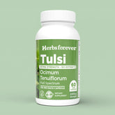 Herbsforever Tulsi Capsules Holy Basil Ocimum Sanctum 60 Vege Capsules 750 Mg Each