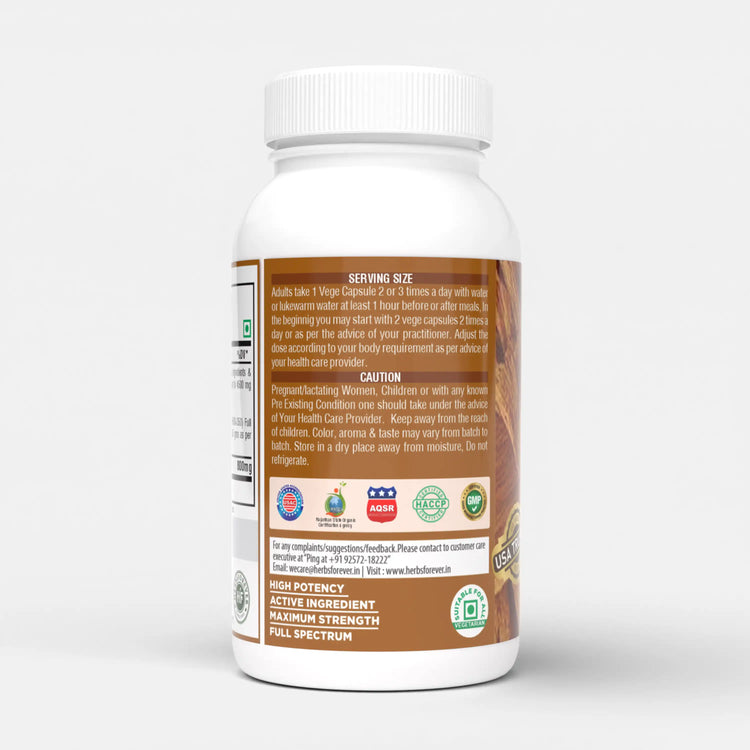 HerbsForever Bijasar Capsules | Pterocarpus Marsupium Extract | Ayurvedic Herbal Supplement for Wellness | 800mg | 60 Vegan Capsules | Non-GMO, Gluten-Free