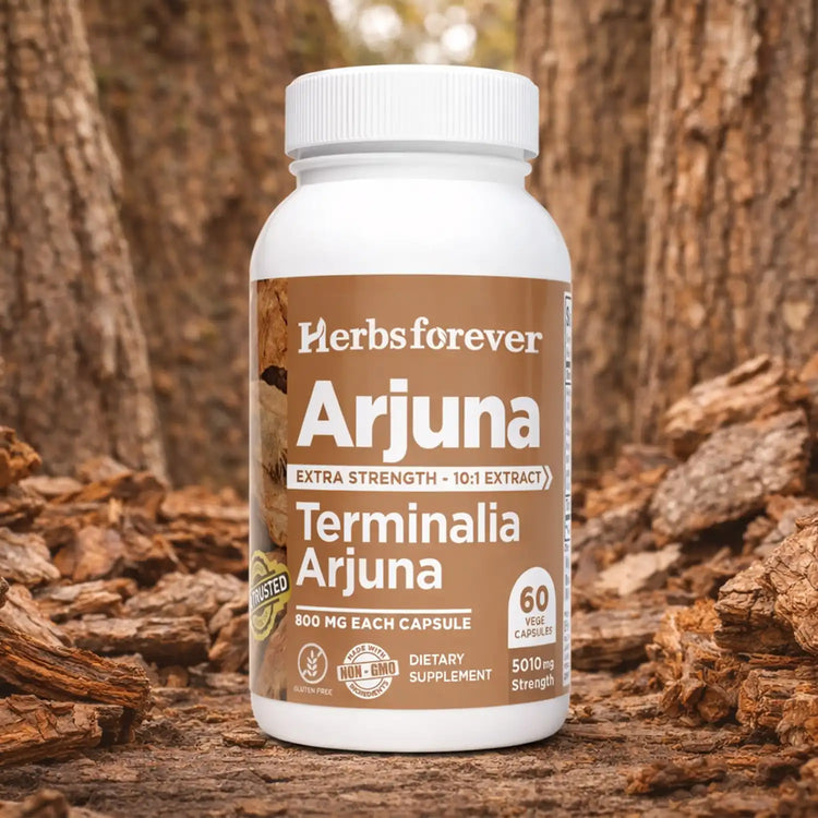 Herbsforever Arjuna Terminalia Arjuna Traditional Wellness Supplement 60 Vege Capsules | 800mg