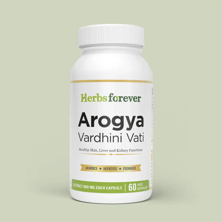 Herbsforever Arogya Vardhini Vati 800 mg Capsules | 60 Veg Capsules | Ayurvedic Liver Detox & Skin Support Supplement | Helps Support Healthy Digestion, Liver & Kidney Function.
