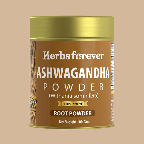 HerbsForever Ashwagandha Powder 100g I Winter Cherry, Non-GMO, Vegan, Gluten-Free I Ayurvedic Stress-Buster Supports Energy Booster, Vitality & Rejuvenator Overall Wellness