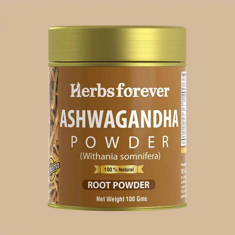 HerbsForever Ashwagandha Powder 100g I Winter Cherry, Non-GMO, Vegan, Gluten-Free I Ayurvedic Stress-Buster Supports Energy Booster, Vitality & Rejuvenator Overall Wellness