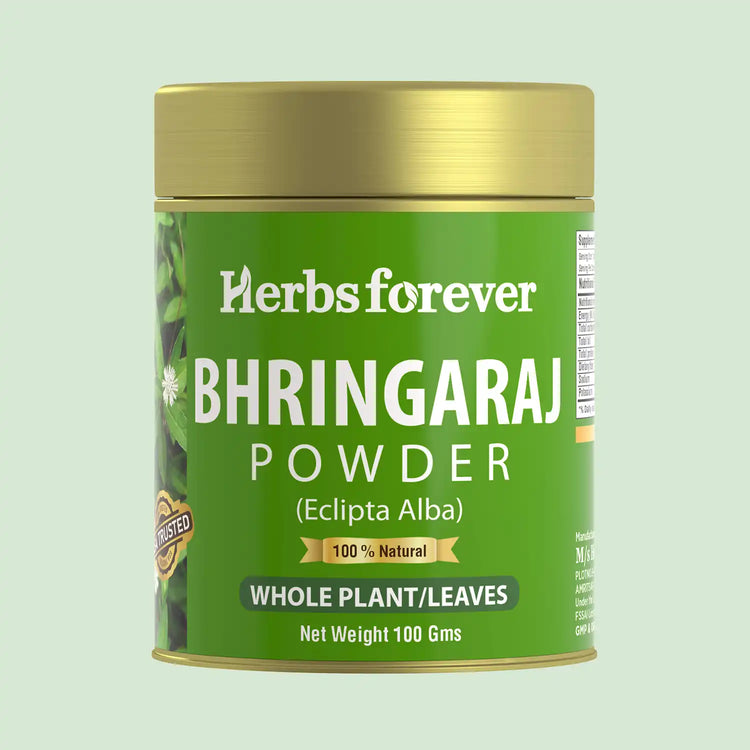 HerbsForever Bhringaraj Powder Eclipta Alba Hair Care Herb Natural Hair Conditioner Nourishes Hair Follicles Non GMO, Vegan 100 Gms