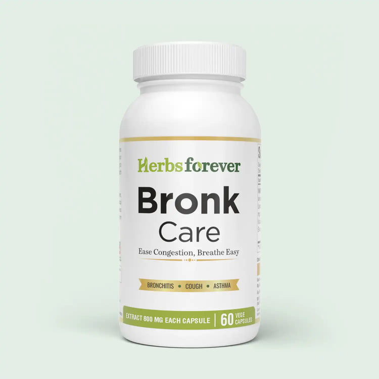 Herbsforever Bronk Care 800 mg Capsules | 60 Veg Capsules | Ayurvedic Respiratory Support Supplement | Helps Support Clear Breathing, Lung Health & Seasonal Wellness