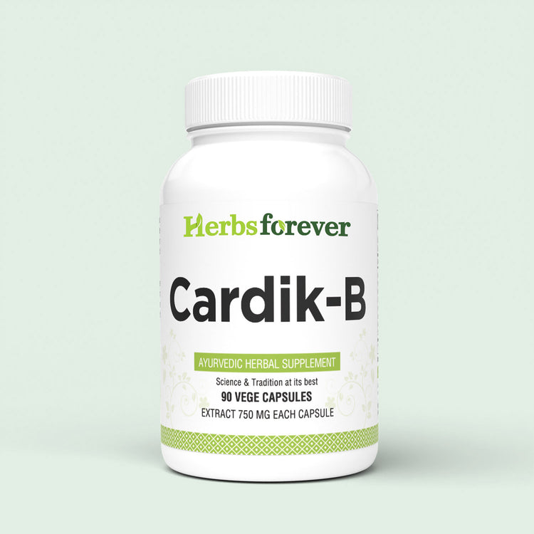 Herbsforever Cardik-B Ayurvedic Herbal Supplement 90 Vege Capsules 750 Mg Each.
