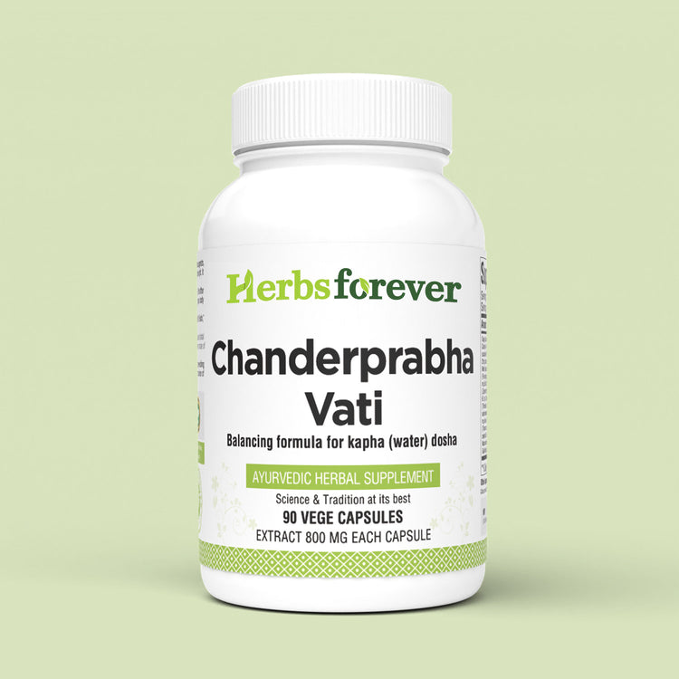 Herbsforever Chanderprabha Capsules Traditional Ayurvedic Formulation Kapha Balancing Supplement Supports Healthy Kidneys and Urinary Function 90 Vege Capsules 800 Mg Each