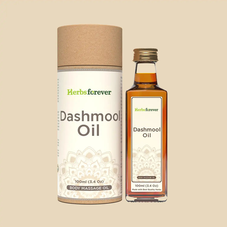 Herbsforever Dashmula Oil | Ayurvedic Massage Oil for Vata Balance, Non-GMO | Vegan, Natural Herbal Formula, Soothes & Nourishes Skin | Traditional Remedy,   (100 ml)