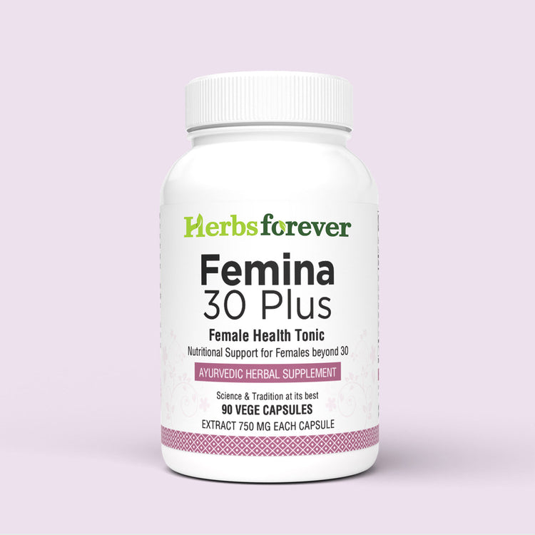 Herbsforever Femina 30 Plus Ayurvedic Herbal Supplement Supports Overall Womens Health 90 Vege Capsules 750Mg Each