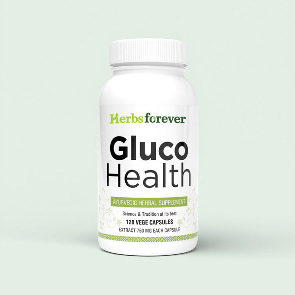 HerbsForever Gluco Health,Carb Control,    Blood Sugar Support -Gymnema Sylvestre, BitterMelon, Shilajit , Cinnamon, Jambul , Fenugreek plus Potent Ayurvedic Herbs Extract.120 Veg Capsules, 750mg