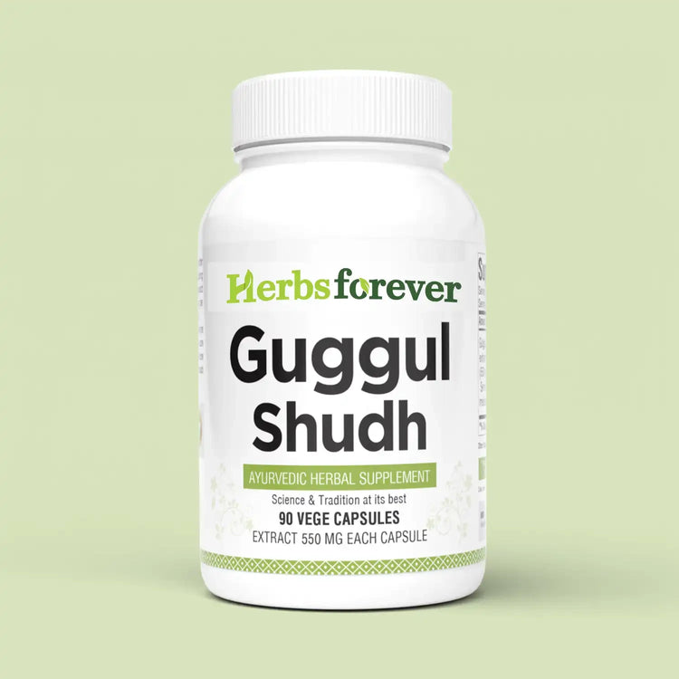 Herbsforever Guggul Shudha Capsules Commiphora Mukul 90 Vege Capsules 550 Mg Each