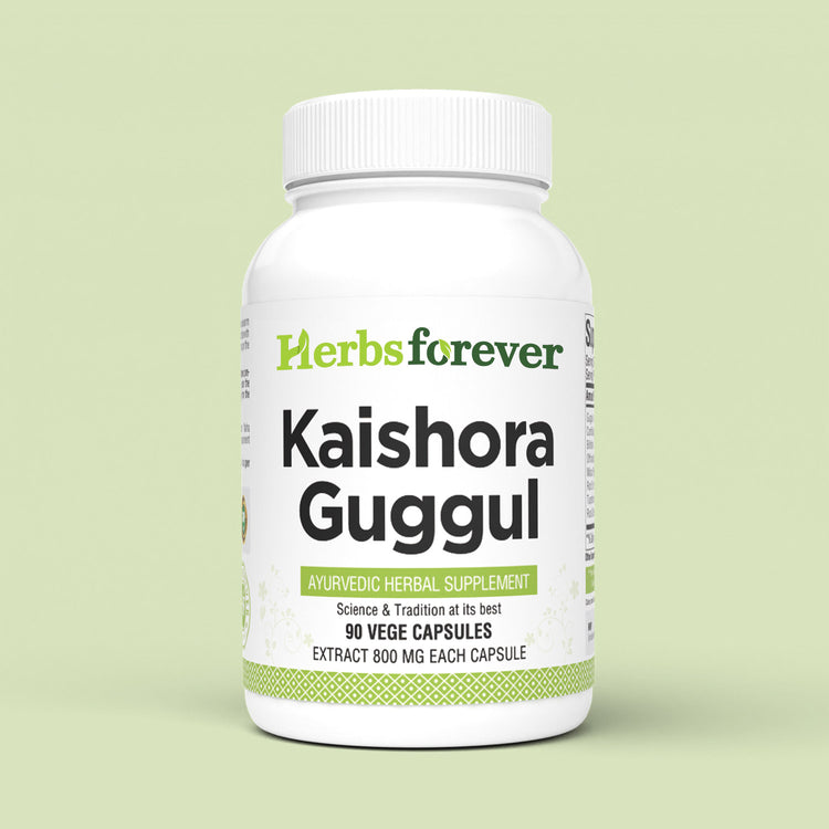 Herbsforever Kaishora Guggul Capsules | Traditional Ayurvedic Herbal Blend | Supports Natural Detox, Joint Flexibility & Skin Wellness | 90 Vegetarian Capsules 800 Mg Each