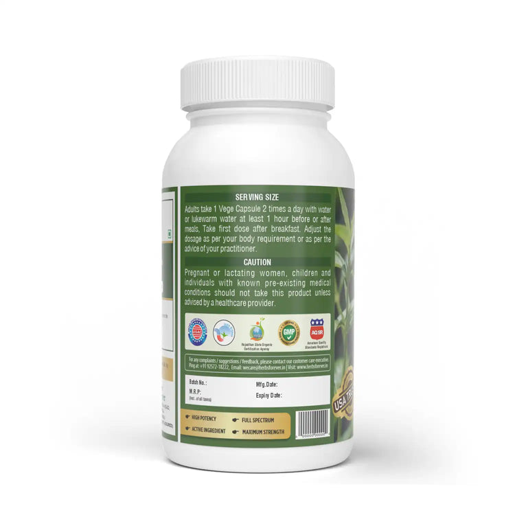 Herbsforever Kalmegh (Andrographis paniculata) Leaf Capsules – Ayurvedic Liver & Immunity Support – 100% Pure.