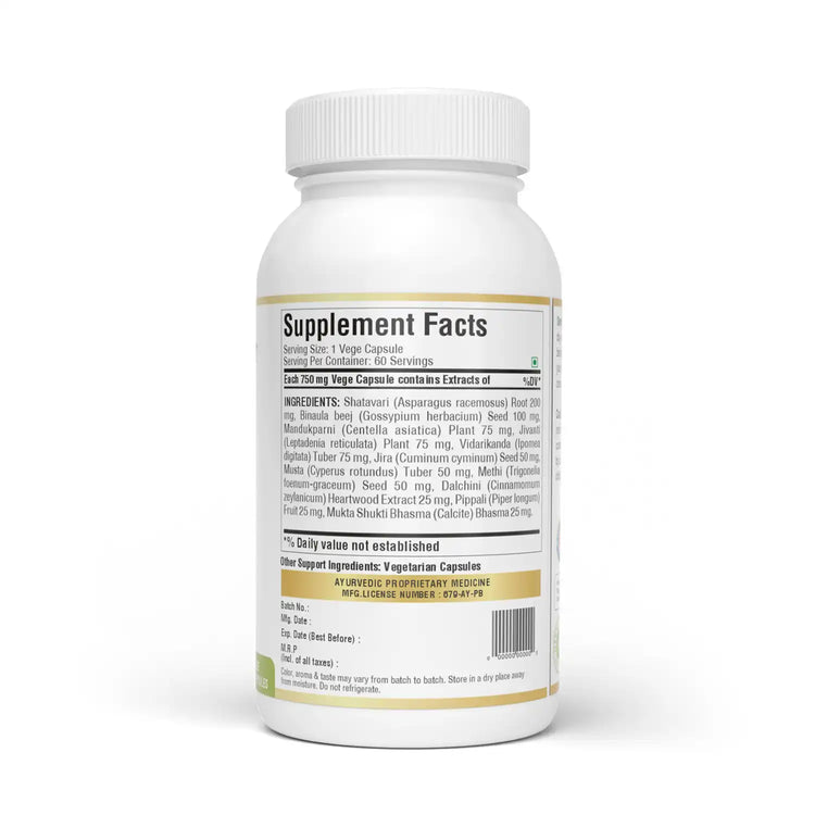 Herbsforever Lacto Health 750 mg Capsules | 60 Veg Capsules | Ayurvedic Postnatal Support Supplement | Supports Lactation, Strength & Recovery for New Mothers