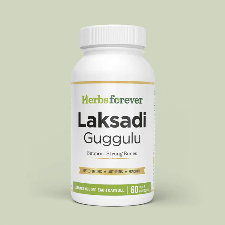 Herbsforever Laksadi Guggulu Capsules | 60 Veg Capsules | Ayurvedic Bone & Joint Support Supplement | Helps Support Bone Strength, Joint Health & Recovery