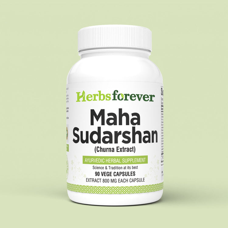 Herbsforever Maha Sudarshan Capsules | Ayurvedic Herbal Formula for Immune Support & Overall Wellness | 90 Vegetarian Capsules, 800 mg Each | Natural Herbal Supplement