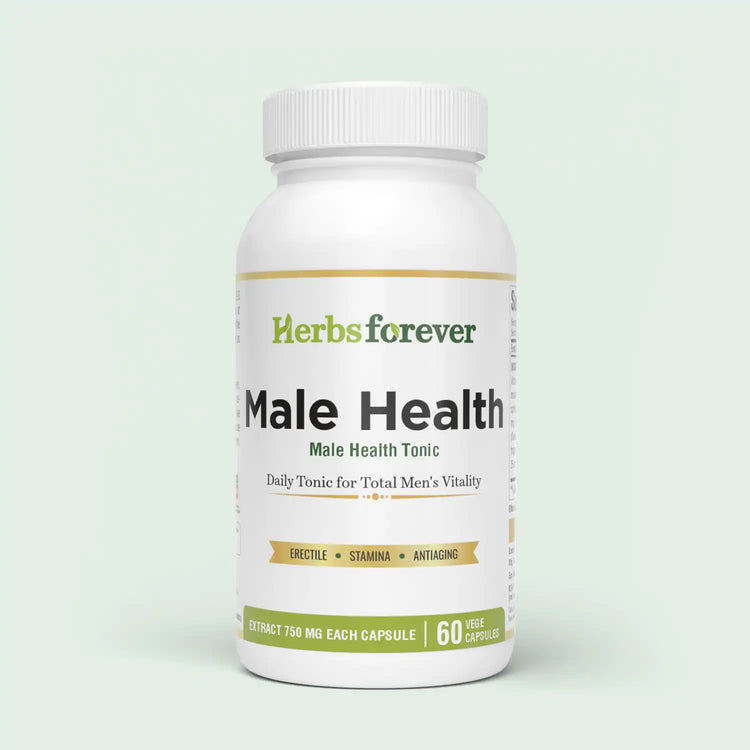 Herbsforever Male Health 750 mg Capsules | 60 Veg Capsules | Ayurvedic Men’s Vitality & Stamina Support | Helps Support Energy, Strength, Performance & Overall Wellness