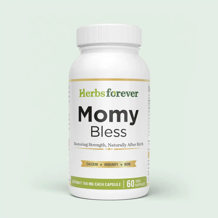Herbsforever Momy Bless 750 mg Capsules | 60 Veg Capsules | Ayurvedic Postnatal Recovery & Strength Support | Supports Bone Health, Immunity & Overall Wellness After Delivery