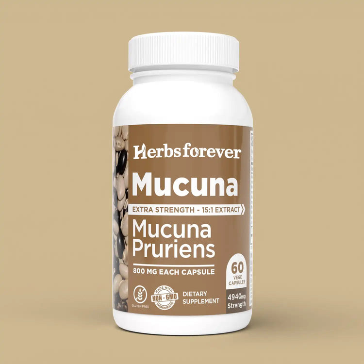 Herbsforever Mucuna Pruriens Capsules 60 Vege Capsules 800 Mg Each