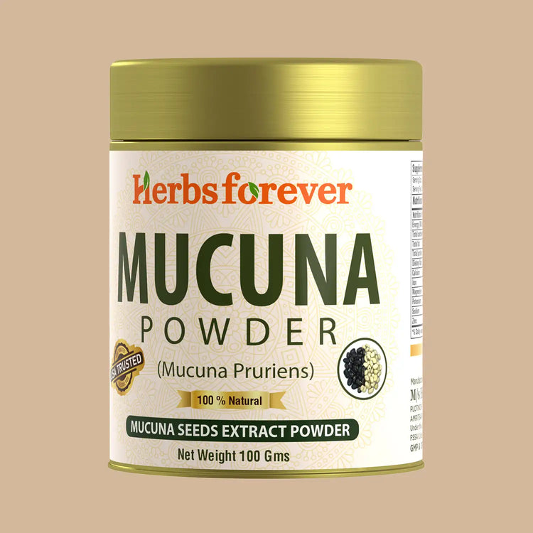 HerbsForever Mucuna Pruriens Seed Powder 2X Potency Extract (2:1) | Purple & Yellow Seeds Blend, Velvet Bean, Non-GMO, Vegan, 100g | Supports Energy, Vitality, and Overall Wellness