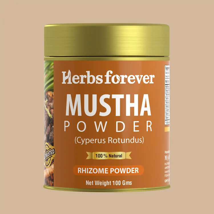 HerbsForever Mustha Powder | Promotes Gut & Digestive Health – Helps in Hair Growth – Non GMO, Vegan – 100 gms