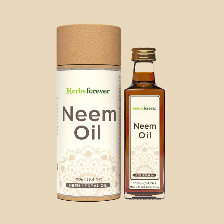 Herbsforever Neem Oil Cold Pressed Premium Oil Supports Healthy Skin, Hair, Nails Non GMO, Vegan  100 ml