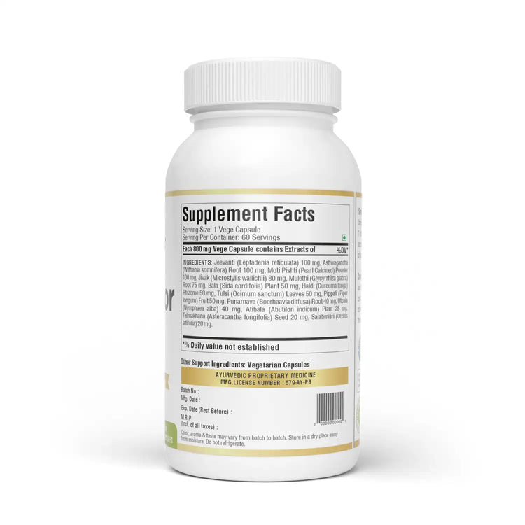 Herbsforever Revitalizor 800 mg Capsules | 60 Veg Capsules | Ayurvedic Rejuvenation & Vitality Support | Helps Support Energy, Stress Balance & Overall Wellness