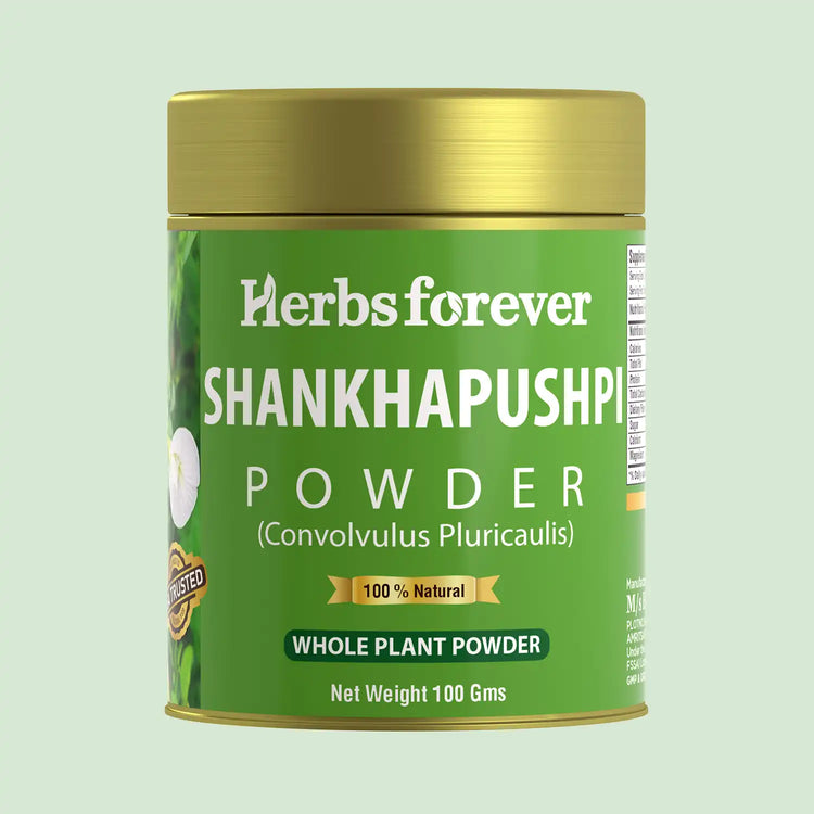 Herbsforever Shankhpushpi Powder | Convolvulus Pluricaulis | Premium Quality Herbal Supplement | Non-GMO, Vegan | 100 GMS | Traditional Ayurvedic Herb for Wellness & Balance