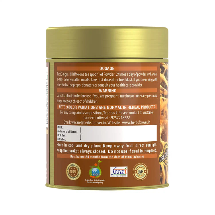 HerbsForever Shatavari Powder Asparagus Racemosus Lactation Support Herb Non GMO, Vegan 100 GMS