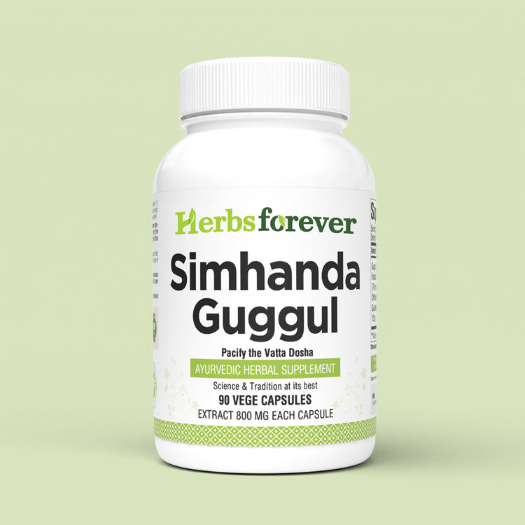 Herbsforever Simhanada Guggul | Ayurvedic Herbal Supplement with Castor Oil & Triphala | Supports Joint Flexibility, Detox & Digestive Health | 90 Vegan Capsules 800 Mg Each | Non-GMO