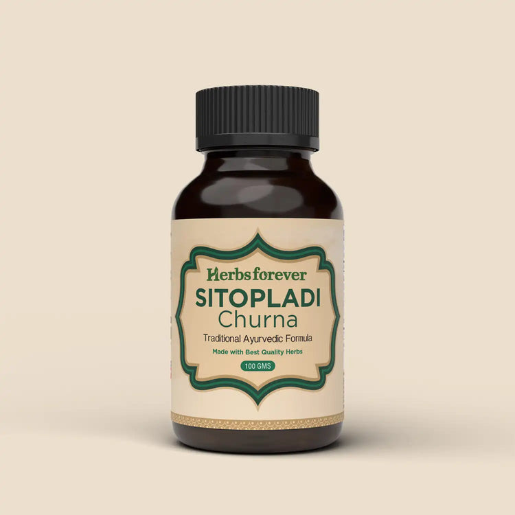 Herbsforever Sitopladi Churna - Ayurvedic Herbal Supplement for Respiratory & Digestive Health | Balances Pitta & Kapha Doshas | Vegan, Non-GMO | Traditional Formula - 100g