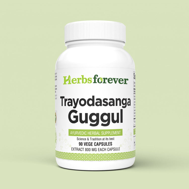 Herbsforever Trayodasanga Guggulu Traditional Ayurvedic Formulation 90 Vege Capsules 800 Mg Each