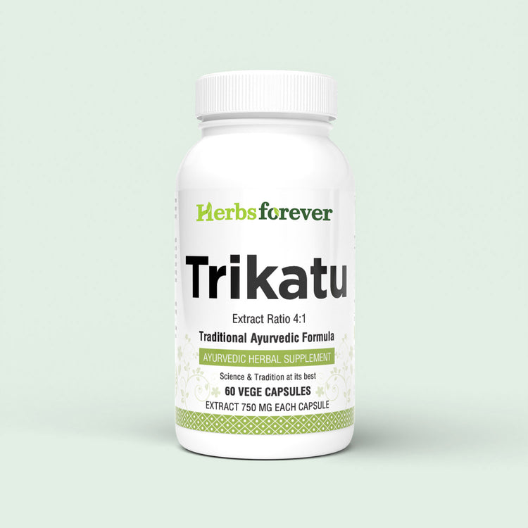 Herbsforever Trikatu Capsules – Ayurvedic Herbal Supplement – 60 Vege Capsules – 750 Mg Each