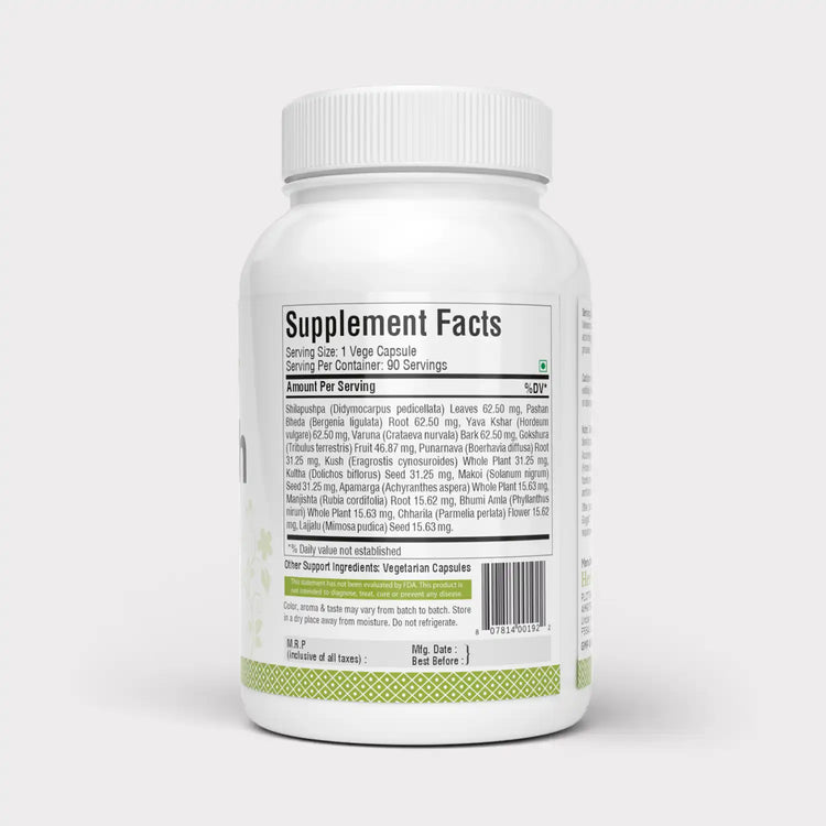 Herbsforever Uri-Flush Capsules Ayurvedic Herbal Supplement Support Healthy Kidney Function and Urinary Tract Function 90 Vege Capsules 500 Mg Each