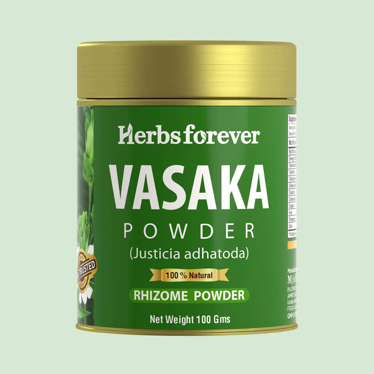 HerbsForever Vasaka Powder | Justicia Adhatoda | Supports Respiratory Health & Wellness | Herbal Supplement | Non-GMO, Vegan | 100g ) | Traditional Ayurveda