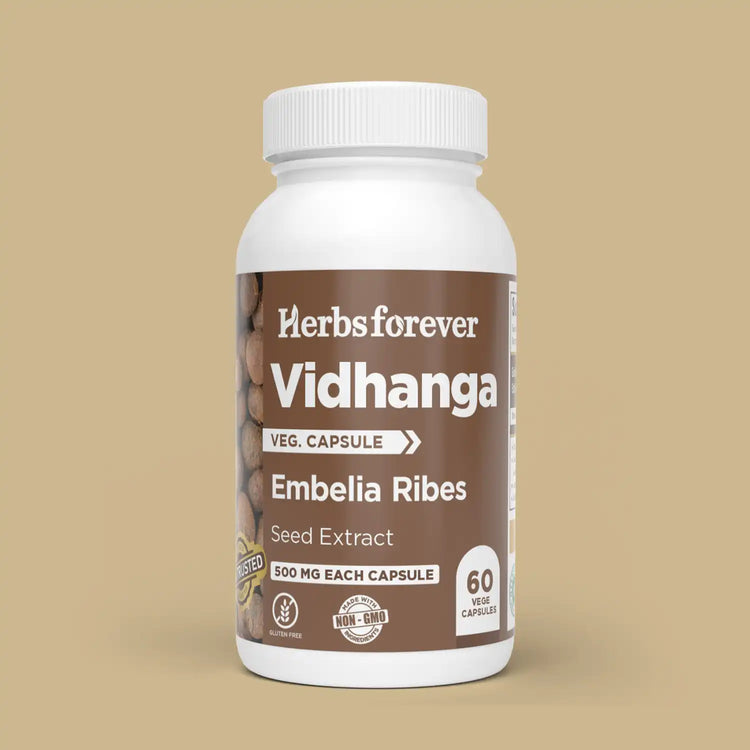 Herbsforever Vidhanga (Embelia ribes) Fruit Powder Capsules – Ayurvedic Digestive & Gut Support – 100% Pure.