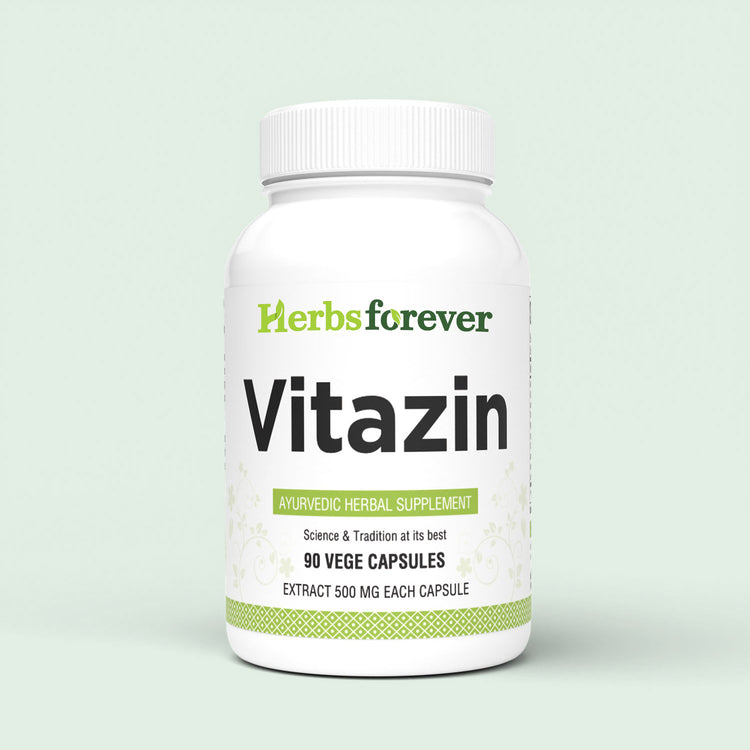 Herbsforever Vitazin Capsules Ayurvedic Herbal Supplement Supports Energy & Performance Provides Physical and Mental Strength 90 Vege Capsules 500 Mg Each